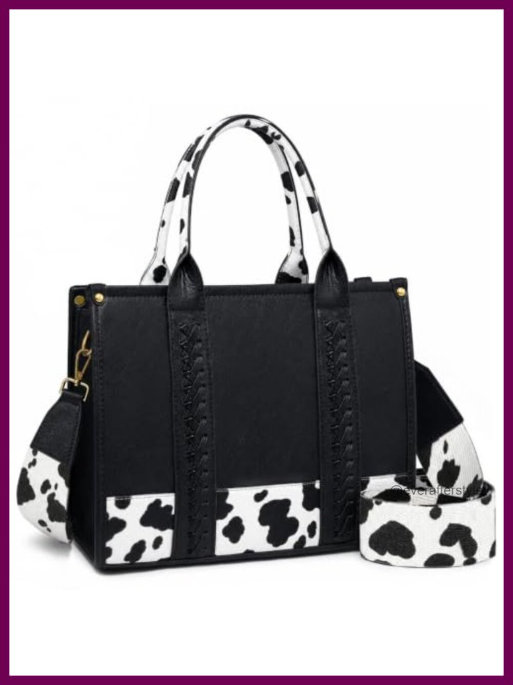 Vegan Leather Structured Satchel Handbag with Flat Bottom, Quilted Diamond